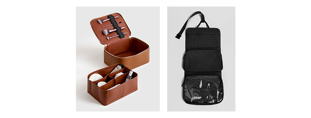 Modular and variable makeup and grooming bags