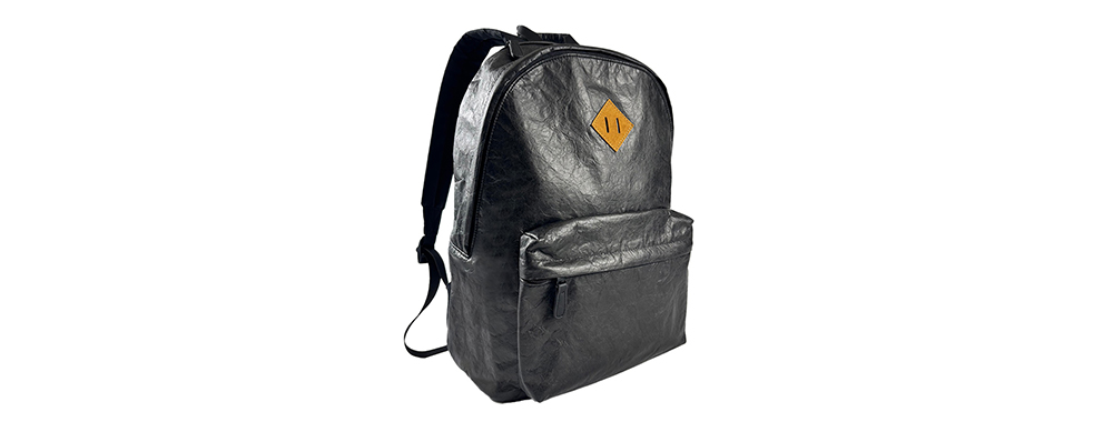 .Lightweight black Tyvek® OEM backpack with zipper pockets for daily commute