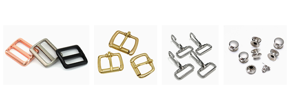 From left to right, they are zinc alloy, brass, stainless steel, and iron